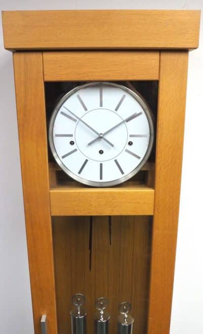 Rare & Amazing Regulator Musical Longcase Clock – Fine Kieninger Grandfather Clock with Dead Escapement with Maintaining Power.