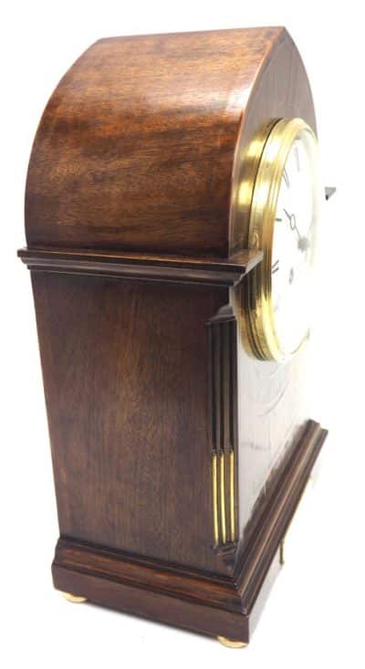 Antique French Flame Mahogany Bracket Clock - 8-Day Striking Mantle Clock - Image 4