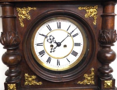 Superb Antique Gustav Becker Walnut 8-Day Twin Weight Striking Vienna Regulator Wall Clock - Image 6