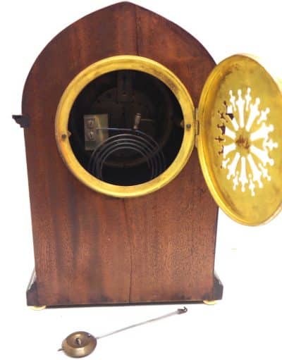 Antique French Flame Mahogany Bracket Clock – 8-Day Striking Mantle Clock bracket clock Antique Clocks 5
