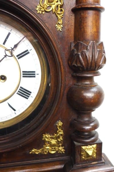 Superb Antique Gustav Becker Walnut 8-Day Twin Weight Striking Vienna Regulator Wall Clock gustav becker Antique Clocks 7