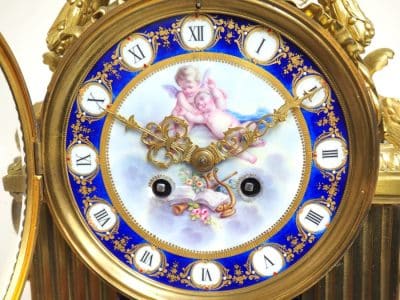 Very Special Sevres French Antique Mantel Clock – 8-Day Striking Ormolu Mantle Clock C1860 Mantel Clock Antique Clocks 9