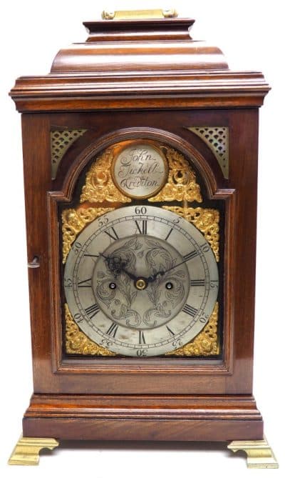 Antique Caddy Top Double Fusee Mantel Clock by John Tickell Crediton