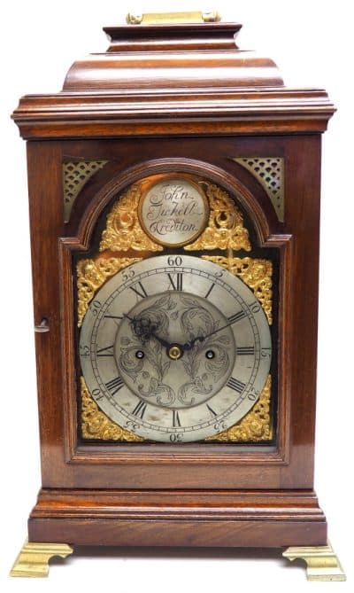 Antique Caddy Top Double Fusee Mantel Clock by John Tickell Crediton double fusee Antique Clocks 3