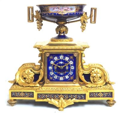 Very Special Sevres French Antique Mantel Clock – 8-Day Striking Ormolu Mantle Clock C1860 Antique French Antique Clocks 3