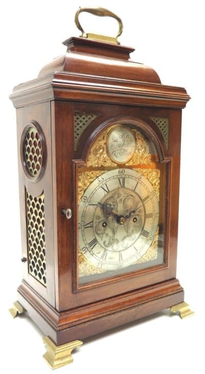 Antique Caddy Top Double Fusee Mantel Clock by John Tickell Crediton - Image 2