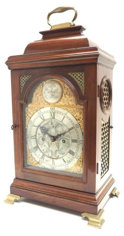 Antique Caddy Top Double Fusee Mantel Clock by John Tickell Crediton double fusee Antique Clocks 12