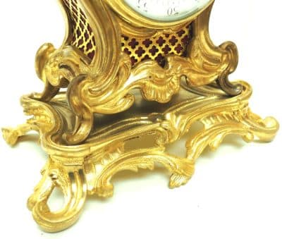 Superb Antique French Ormolu Mantel Candelabra Clock Set Scrolling Decoration French clock Antique Clocks 14