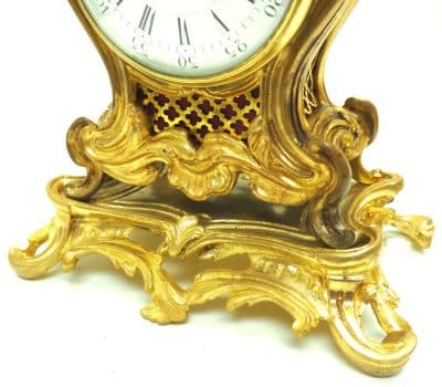 Superb Antique French Ormolu Mantel Candelabra Clock Set Scrolling Decoration - Image 11