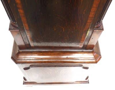 Antique Longcase Clock Fine English Oak Grandfather Clock with Painted Dial - Image 5