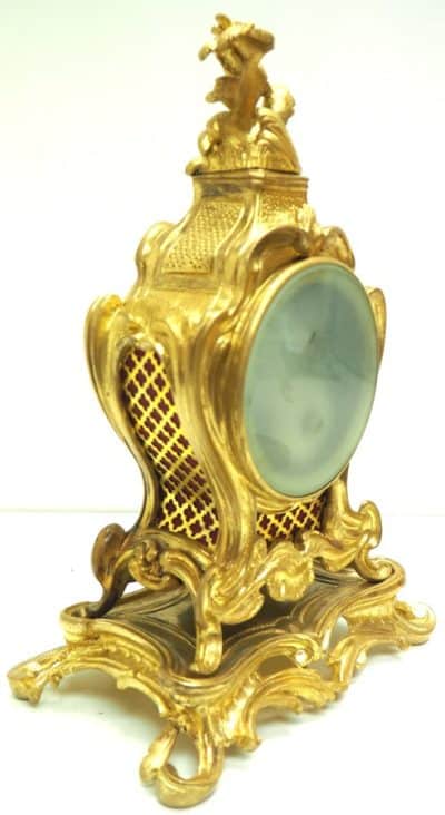 Superb Antique French Ormolu Mantel Candelabra Clock Set Scrolling Decoration French clock Antique Clocks 10