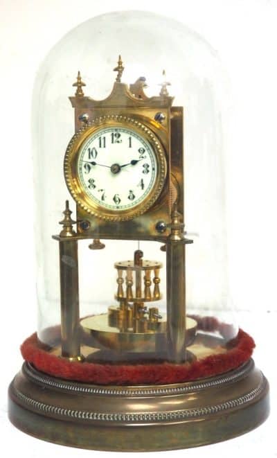 Small Dial 400-Day Torsion Clock German Anniversary Clock Mantel Clock C1900 Seasons Antique Clocks 12