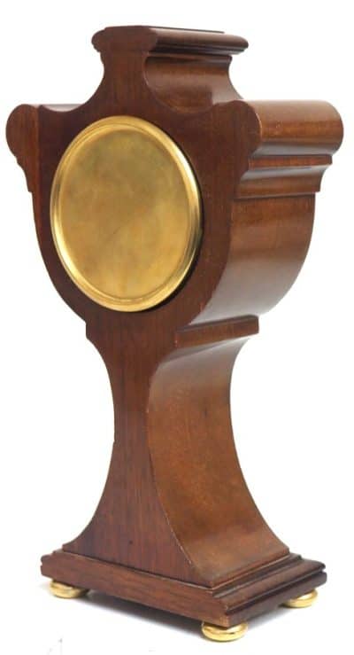 Impressive Solid Mahogany Tulip Cased Timepiece Clock with Satinwood Inlaid Satinwood Inlaid Antique Clocks 10