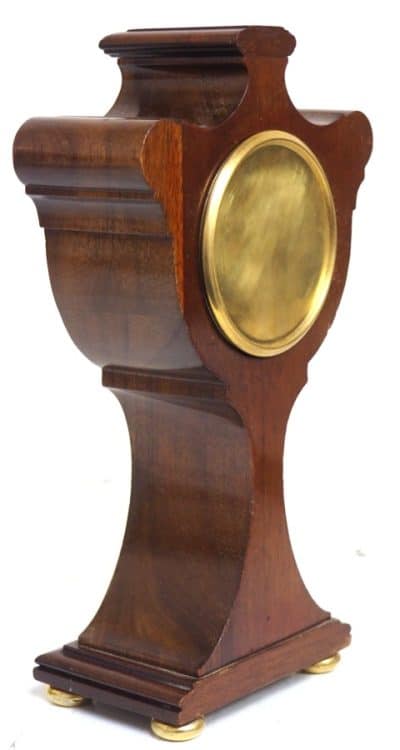 Impressive Solid Mahogany Tulip Cased Timepiece Clock with Satinwood Inlaid Satinwood Inlaid Antique Clocks 9