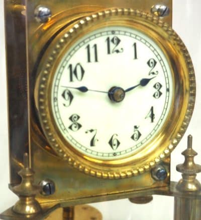 Small Dial 400-Day Torsion Clock German Anniversary Clock Mantel Clock C1900 - Image 8