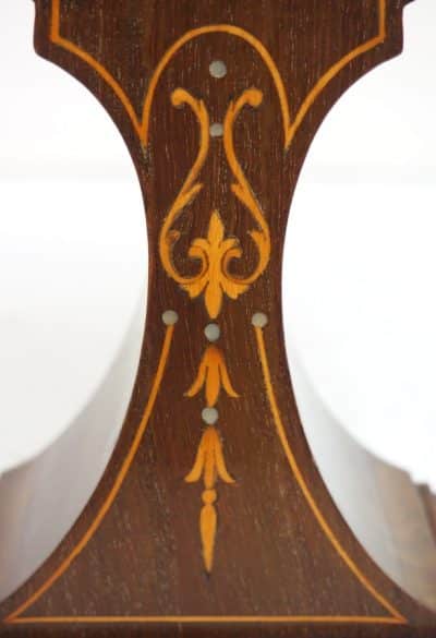 Impressive Solid Mahogany Tulip Cased Timepiece Clock with Satinwood Inlaid - Image 6