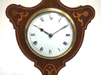 Impressive Solid Mahogany Tulip Cased Timepiece Clock with Satinwood Inlaid Satinwood Inlaid Antique Clocks 7