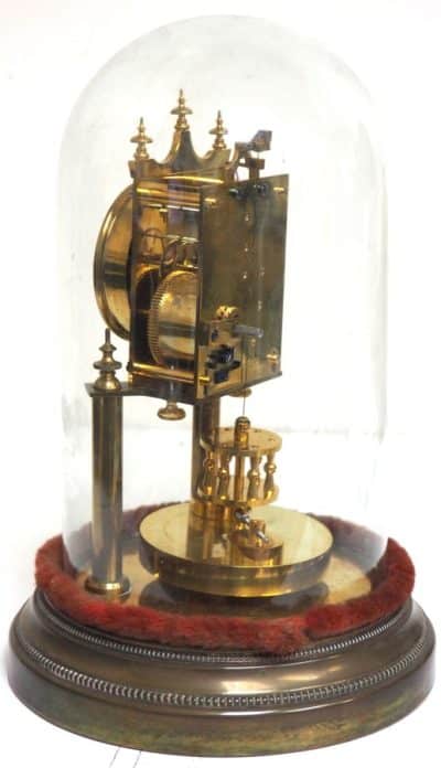 Small Dial 400-Day Torsion Clock German Anniversary Clock Mantel Clock C1900 Seasons Antique Clocks 6