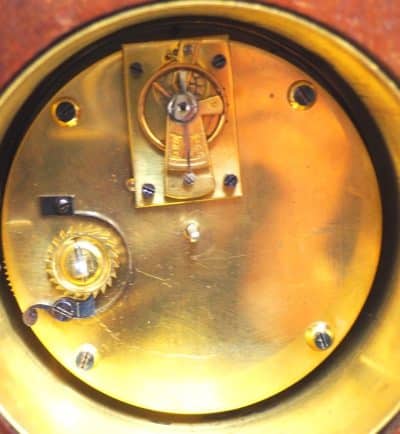 Impressive Solid Mahogany Tulip Cased Timepiece Clock with Satinwood Inlaid Satinwood Inlaid Antique Clocks 5