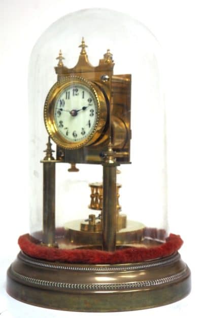 Small Dial 400-Day Torsion Clock German Anniversary Clock Mantel Clock C1900 - Image 2
