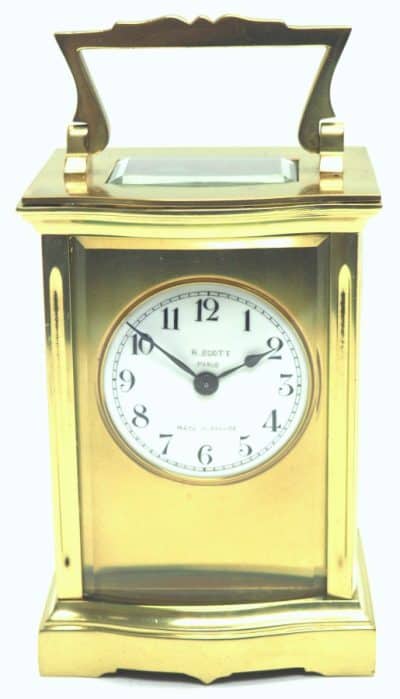 Bow Fronted Antique French 8-Day Carriage Clock C1900 – by R Scott Paris carriage clock Antique Clocks 3