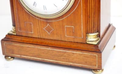 Antique Mahogany Inlaid Mantel Clock – 8 Day miniature Bracket Clock C1870 Late Victorian Antique Clocks 14