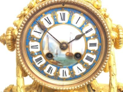 Rare French Ormolu Blue Sevres Mantel Clock Shipping Design Striking 8-Day Mantle Clock Mantle Clock Antique Clocks 11