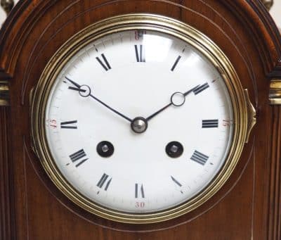 Antique Mahogany Inlaid Mantel Clock – 8 Day miniature Bracket Clock C1870 Late Victorian Antique Clocks 11