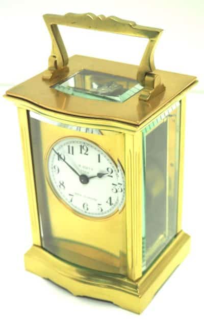 Bow Fronted Antique French 8-Day Carriage Clock C1900 – by R Scott Paris carriage clock Antique Clocks 9