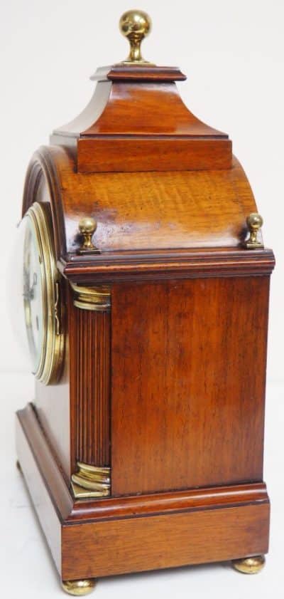 Antique Mahogany Inlaid Mantel Clock – 8 Day miniature Bracket Clock C1870 Late Victorian Antique Clocks 6