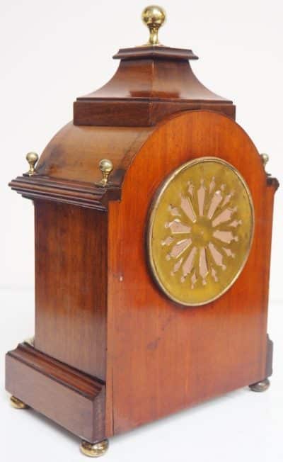 Antique Mahogany Inlaid Mantel Clock – 8 Day miniature Bracket Clock C1870 Late Victorian Antique Clocks 5