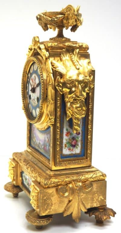 8-Day Striking Blue Sevres Ormolu Mantle Clock