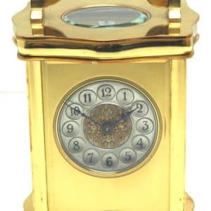 Serpentine Cased Antique French 8-Day Carriage Clock C1900 – Rare Masked dial carriage clock Antique Clocks