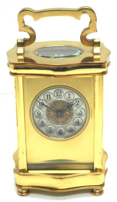 Serpentine Cased Antique French 8-Day Carriage Clock C1900 – Rare Masked dial carriage clock Antique Clocks 3