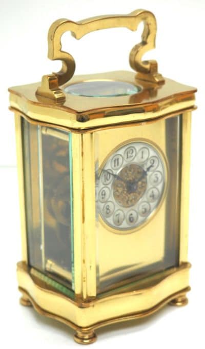 Serpentine Cased Antique French 8-Day Carriage Clock C1900 – Rare Masked dial carriage clock Antique Clocks 4