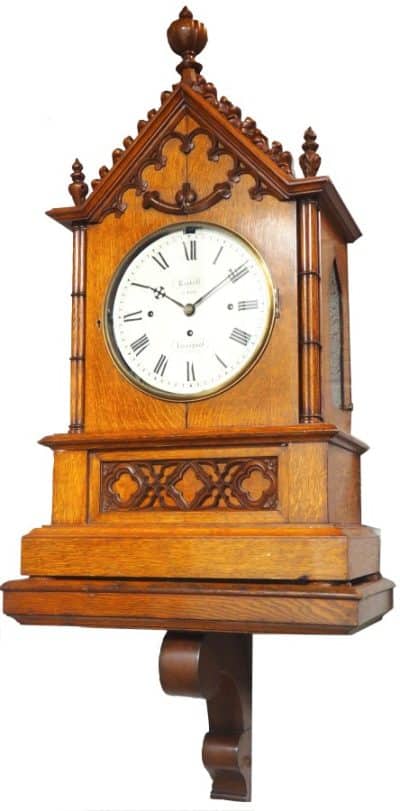 Antique Musical Westminster Chime Bracket Clock 8 Bell Triple Fusee Roskell Liverpool bracket clock Antique Clocks 15