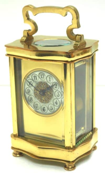Serpentine Cased Antique French 8-Day Carriage Clock C1900 – Rare Masked dial carriage clock Antique Clocks 12