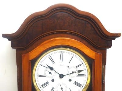Fine Hermle Multi Dial Wall Clock 8 Day Weight Driven Chiming Wall Clock - Image 8