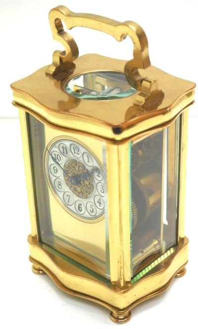 Serpentine Cased Antique French 8-Day Carriage Clock C1900 – Rare Masked dial carriage clock Antique Clocks 10