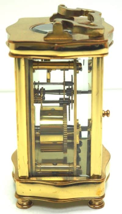 Serpentine Cased Antique French 8-Day Carriage Clock C1900 – Rare Masked dial - Image 7