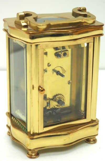 Serpentine Cased Antique French 8-Day Carriage Clock C1900 – Rare Masked dial carriage clock Antique Clocks 8