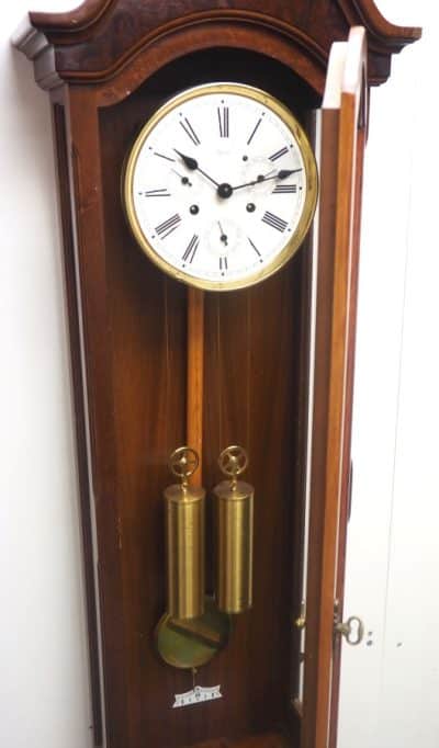 Fine Hermle Multi Dial Wall Clock 8 Day Weight Driven Chiming Wall Clock - Image 4