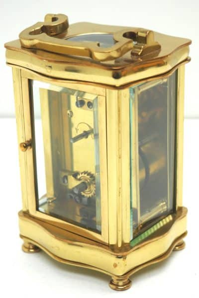 Serpentine Cased Antique French 8-Day Carriage Clock C1900 – Rare Masked dial carriage clock Antique Clocks 7