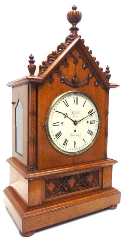 Antique Musical Westminster Chime Bracket Clock 8 Bell Triple Fusee Roskell Liverpool bracket clock Antique Clocks 13