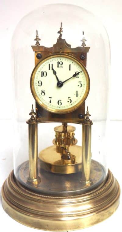 Rare Gustav Becker 400-Day Torsion Clock German Anniversary Clock Mantel Clock C1900 disc pendulum Antique Clocks 3