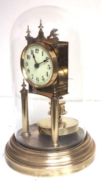 Rare Gustav Becker 400-Day Torsion Clock German Anniversary Clock Mantel Clock C1900 disc pendulum Antique Clocks 14