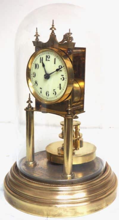 Rare Gustav Becker 400-Day Torsion Clock German Anniversary Clock Mantel Clock C1900 disc pendulum Antique Clocks 13