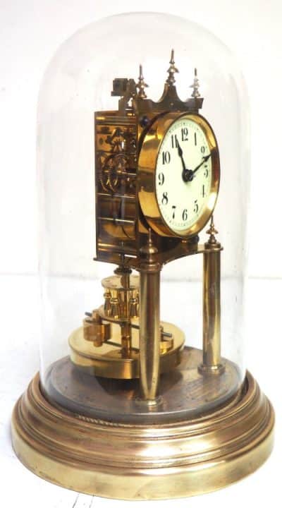 Rare Gustav Becker 400-Day Torsion Clock German Anniversary Clock Mantel Clock C1900 disc pendulum Antique Clocks 10