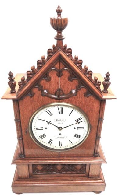 Antique Musical Westminster Chime Bracket Clock 8 Bell Triple Fusee Roskell Liverpool bracket clock Antique Clocks 5