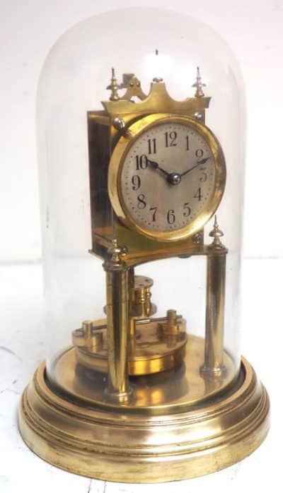 Rare BHA 400-Day Torsion Clock German Anniversary Clock Mantel Clock C1900 - Image 3